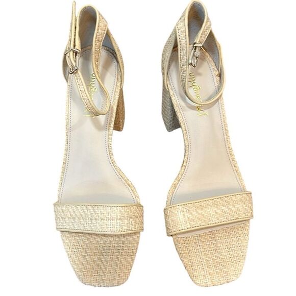 J. McLaughlin “Esme” tan Raffia Heeled Sandals - Picture 4 of 7